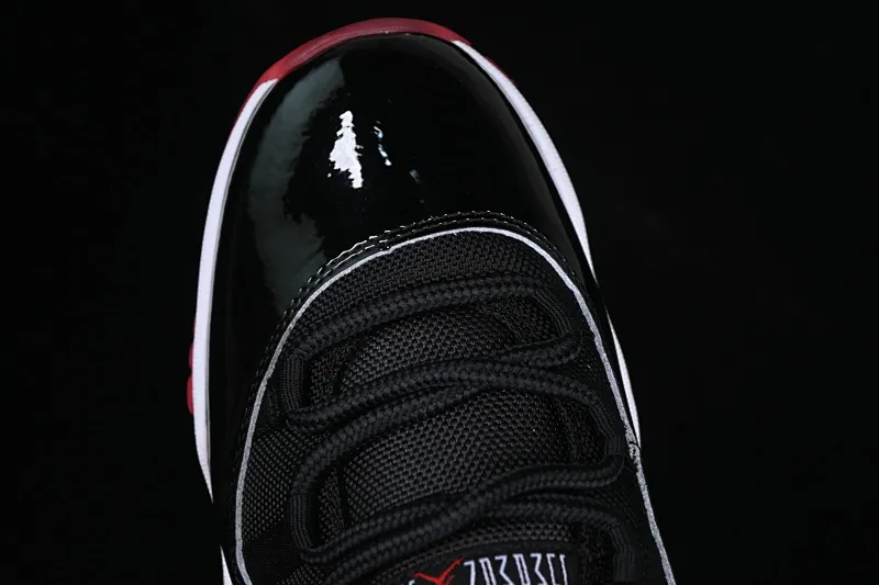 All categories Air Jordan Jordan series basketball shoes Air Jordan 11 F version Air Jordan 11 Low Bred AJ11 Joe 11 patent leather new black and red genuine standard genuine carbon low-top basketball shoes FV5104-006